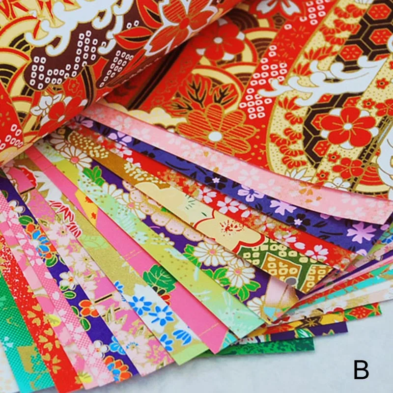 20pcs/pack Japanese style Gold Lines Flower Paper Crane Decorative Environmental Materia Diy Kids Origami Paper Scrapbook Decor - Цвет: Style B 10.5x10.5cm