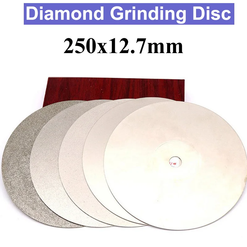 

URANN 1PC 10 inch 250x12.7mm Diamond Coated Flat Lap Wheel Lapidary Polishing Grinding Disc 80 180 320 Grit