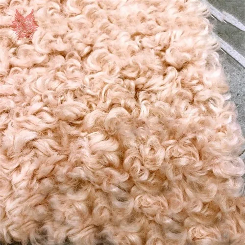 Multi color solid luxury fluffy faux curled wool fur fabric tissue