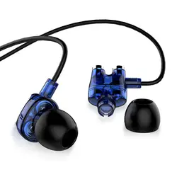 Ecouteur Q1 в ухо бас наушники динамический двойной драйвер HiFi стереогарнитура С микрофоном аудио Музыка спортивные наушники 3,5 мм затычка для