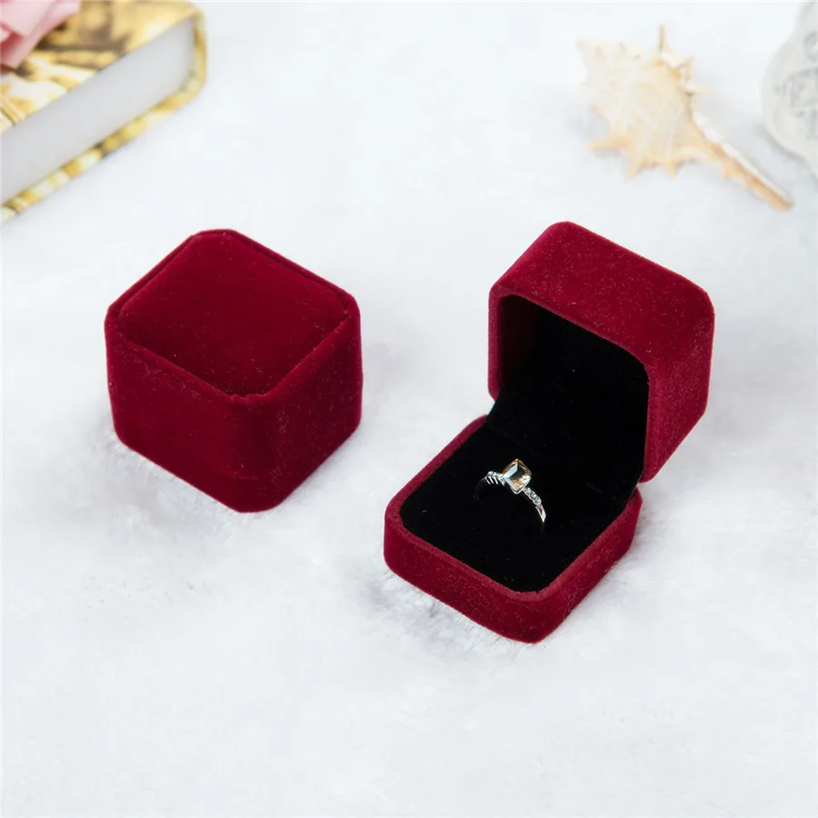 Роскошные ювелирные изделия Подарочная коробка квадратный бархат женские серьги кольца ювелирные изделия упаковка для показа