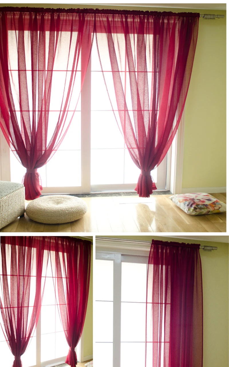 Занавеска s фиолетовая однотонная вуаль серое окно Современная гостиная спальня балкон Тюль занавеска кухня прозрачная ткань Cortinas T& 276#30