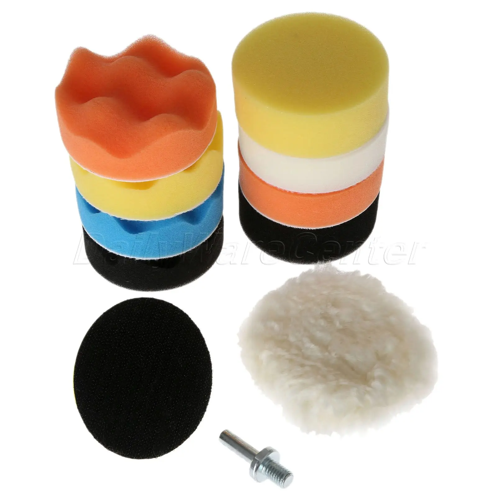 11Pcs 3" Waffle Buffer Polishing Pad Set For Car Polisher M10 M14