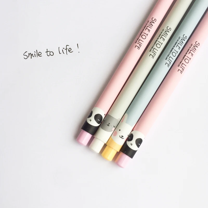 

AD18 3X Kawaii Panda Cat Bear Gel Pen Rollerball Pen School Office Supply Student Stationery Black Ink 0.5mm