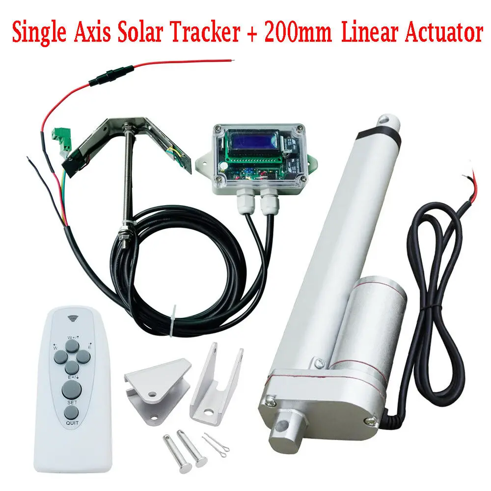 

Single Axis Tracker Solar Panel Tracking System + 200mm Linear Actuator Kit