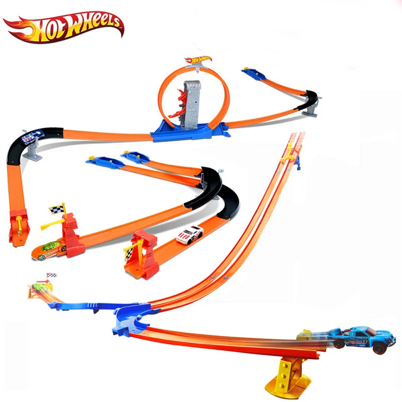 Hotwheels Carros ECL-3-in-1 Track Asst Model Cars Train Kids Plastic Metal Toy-cars-hot-wheels Hot Toys For Children BGJ08