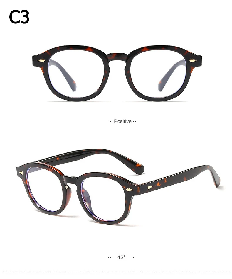 JackJad модные очки в стиле Джони Депп лемтош TR90, простые очки с круглыми заклепками, защита от синего излучения, оправа для очков G8031