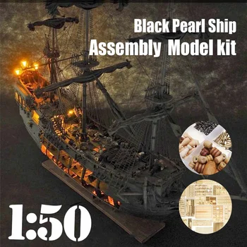 

New 1:50 DIY The Black Pearl Model Ship Kits For Gift FOR s of the Caribbean DIY Set Kits Assembly Boat