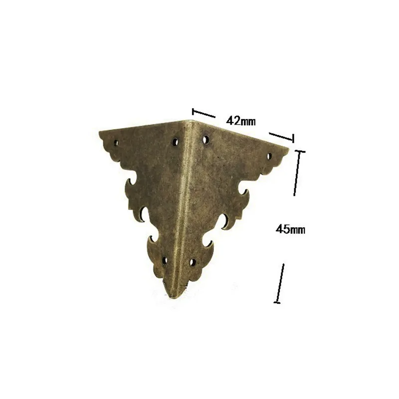 

Brass Furniture Triangle Corners,Gift Upscale Decorative,Sheet Copper Purses Gusset,Anceient Flower Furniture Cover,42mm,4Pcs