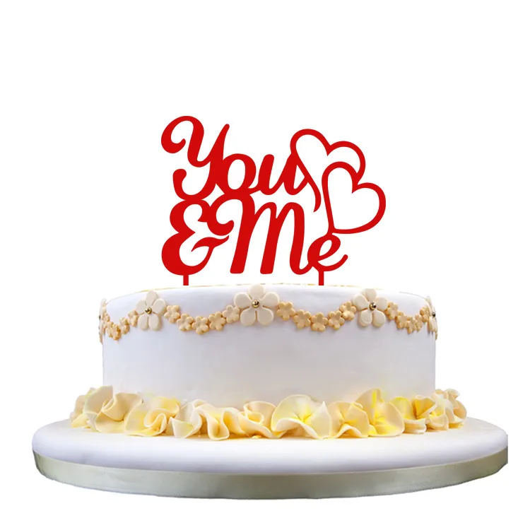

Kitchen supplies Cake Tools New Wedding Cake Topper Insert Card Love Groom And Bride Acrylic Cake Decoration#P9