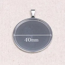 5 шт. пустая подвеска Кабошон из нержавеющей стали 40 мм|bezel tray|cabochon