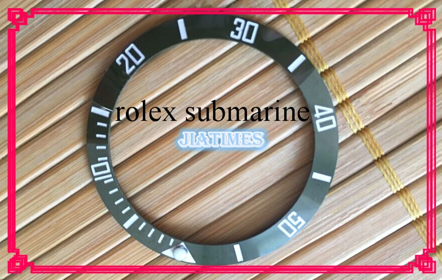 Free Shipping 1pcs 38mm Green and White Date Bezel Insert