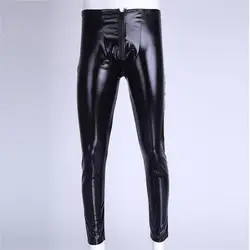 Сексуальное женское белье для мужчин, Лидер продаж, эротические брюки на молнии, мужские кожаные узкие брюки, леггинсы, брюки, мужские узкие