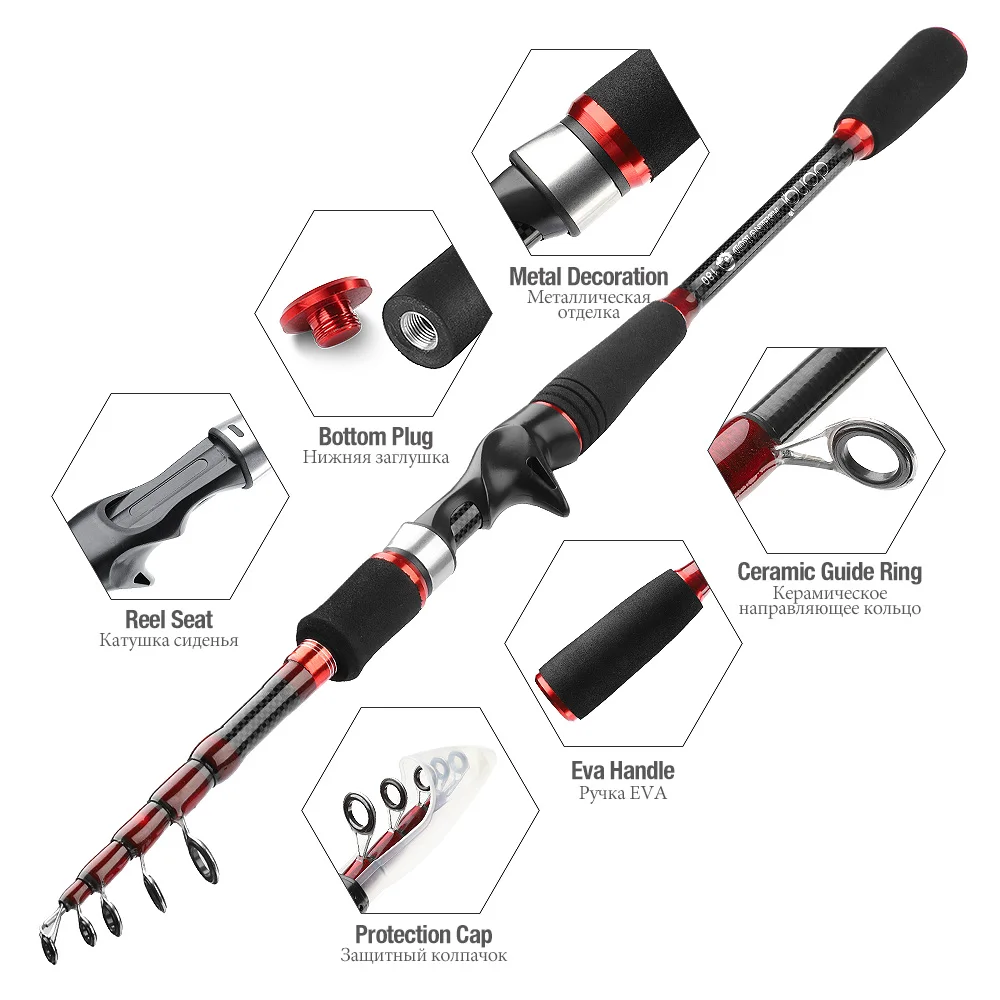 DONQL Spinning Fishing Rod Carbon Fiber Carp Feeder Casting Rod 1.8M-3.0M Travel Surf Fishing Rod Equipment (6)