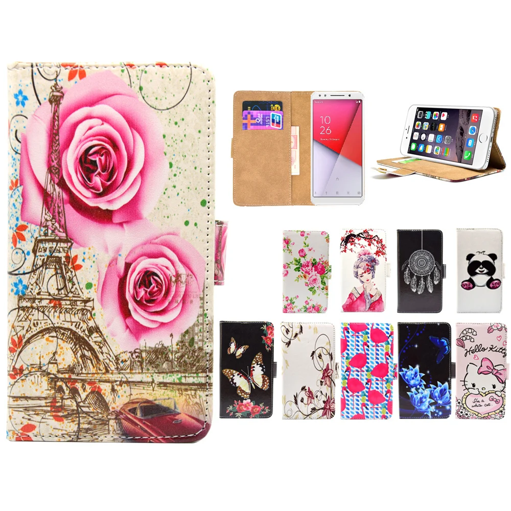 

LIHAIJUN 3C Higt quality Cartoon Flip pu leather Phone Cases Cover For Vodafone Smart N9 Lite Smart N9