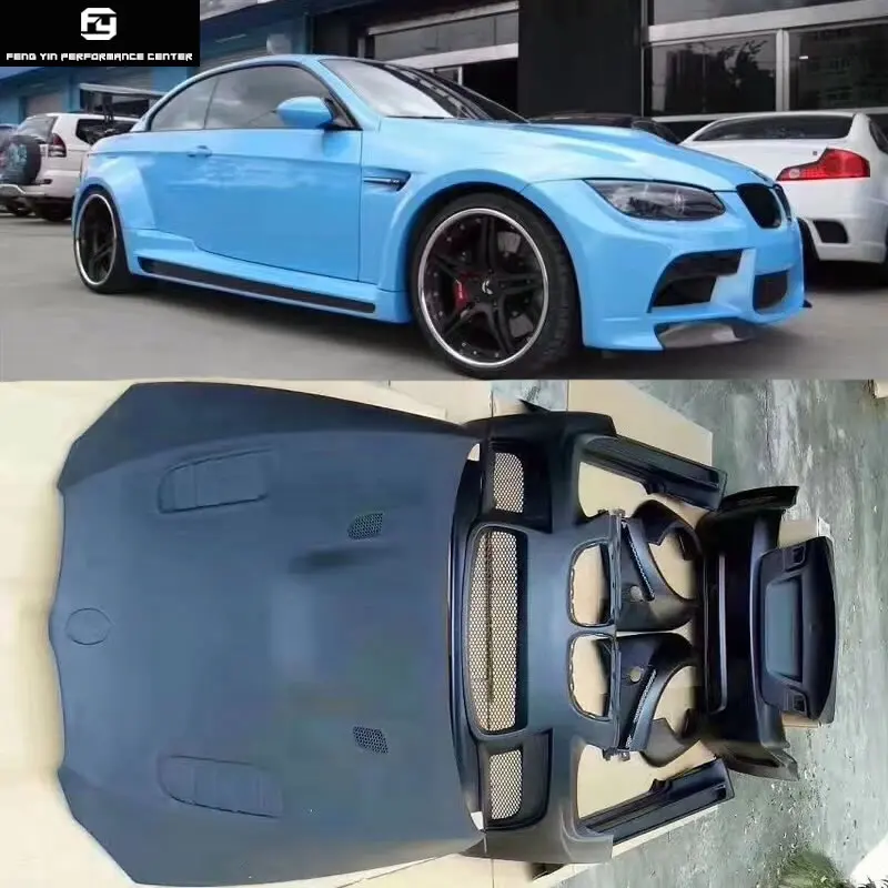E92 E93 coupe FRP широкий Комплект кузова для автомобиля передний бампер задний боковые