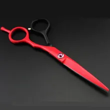 Профессиональный 5.5 дюймов 440C красный Пианино краска для волос ножницы комплект стрижка истончение ножницы парикмахерские инструменты Парикмахерские ножницы