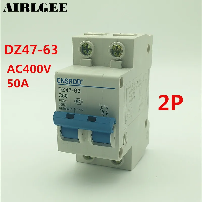 AC 400V 50A 4500A 2 P MCB Miniature Circuit Breaker DZ47-63 C50 | Обустройство дома