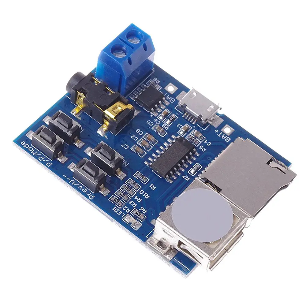 MP3 Lossless Decoding Board Audio Module With Power Amplifier TF Card U Disk MP3 Format Music Module Decod Board