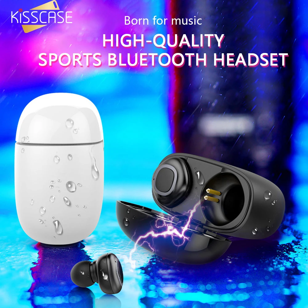 KISSCASE 5.0/4.2 Wireless Bluetooth Earphone 3D Stereo Running Sports Earbuds Gaming Headset For All SmartPhone Game | Электроника