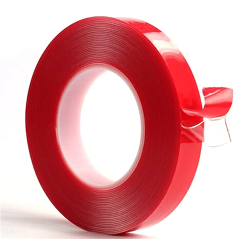 Горячая 3 м красная лента двухсторонняя лента с 10 мм/15 мм/20 мм/25 мм ширина прозрачная двухсторонняя лента супер фиксация
