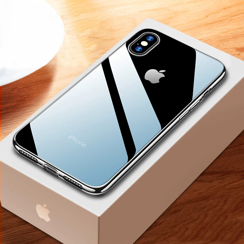 WeiFaJK чехол для телефона для iPhone 8 7 Plus X чехол Роскошный силиконовый прозрачный мягкий TPU чехол для iPhone 6 6s 7 8 XS Max чехол s сумки - Цвет: Черный