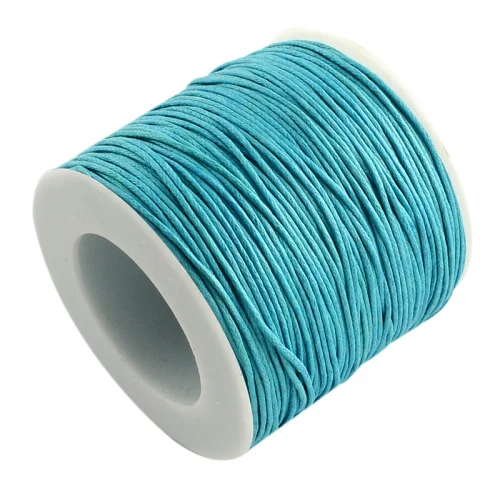 100 ярд 1 мм вощеный хлопковый шнур нить ремешок для самостоятельного изготовления ювелирных изделий браслет ожерелье ювелирные изделия аксессуары - Цвет: LightSkyBlue