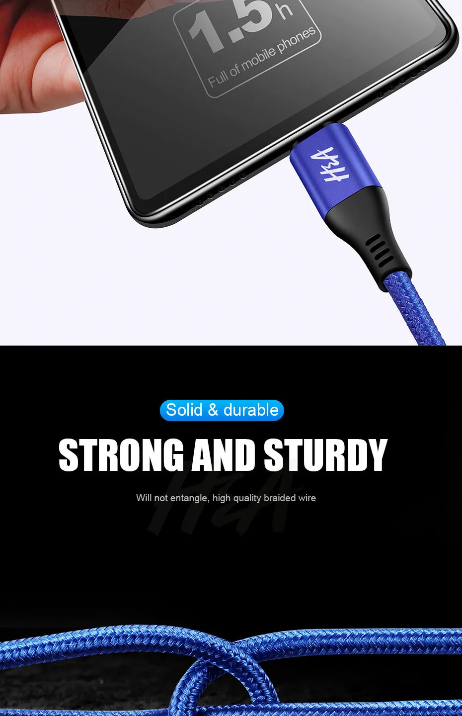 H & A przewód USB typu C szybka ładowarka dane synchronizacja typu C przewód do Samsung S9 S8 Note 9 8 Huawei Honor telefon USB ładowarka -