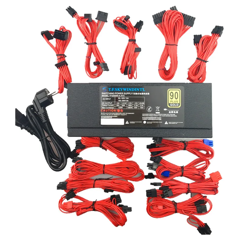 2000W Mining Full Module modular 110v 220v Power Supply 8 GPU Ethereum ETH Mining ATX PC Power Supply For BTC Minner Machine psu 2000W Mining Full Module modular 110v 220v Power Supply 8 GPU Ethereum ETH Mining ATX PC Power Supply For BTC Minner Machine psu