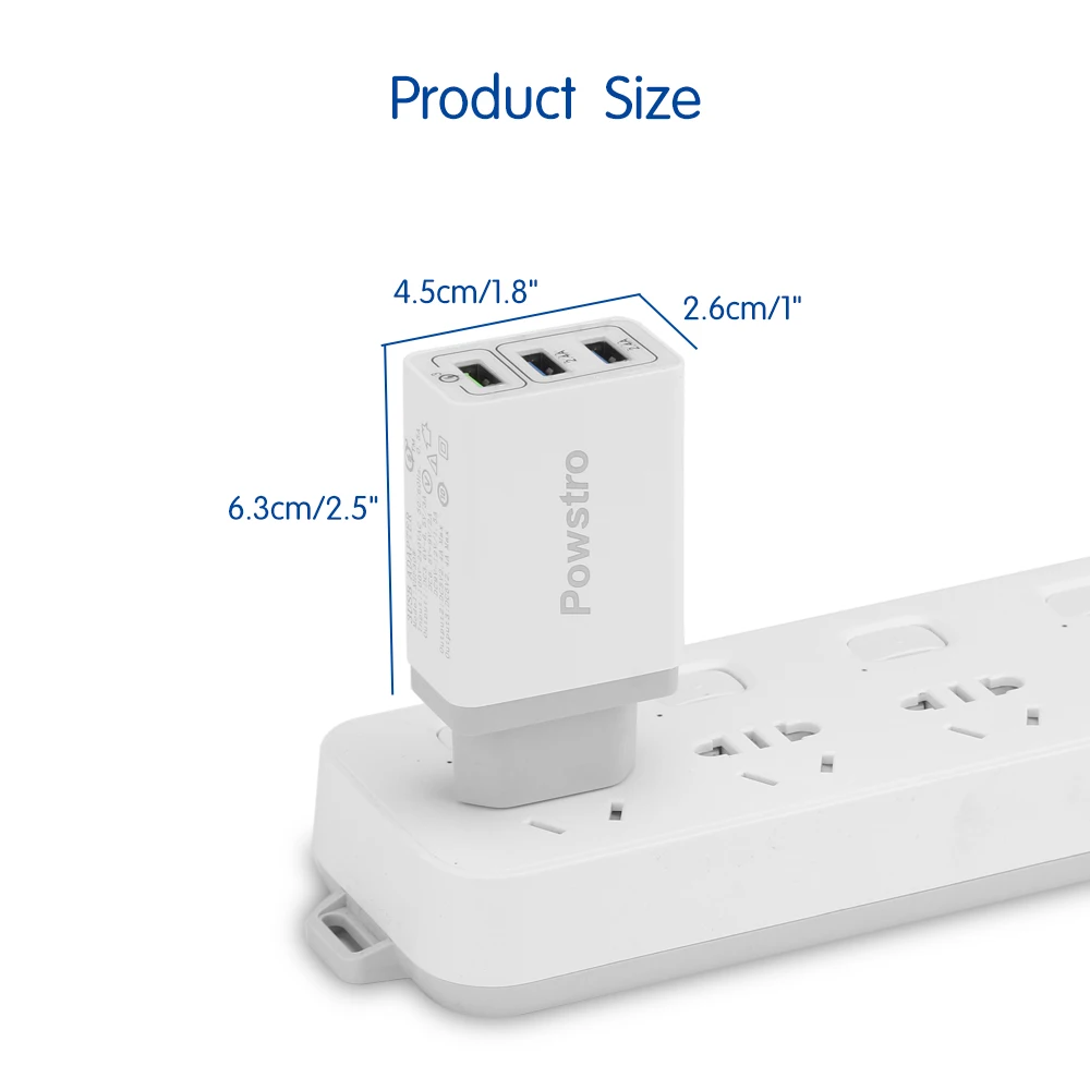 Powstro 3,0 быстрое настенное зарядное устройство USB для телефона, адаптер для путешествий, 3 порта USB для 3,0, зарядное устройство с поддержкой смарт быстрой зарядки для samsung Galaxy S6