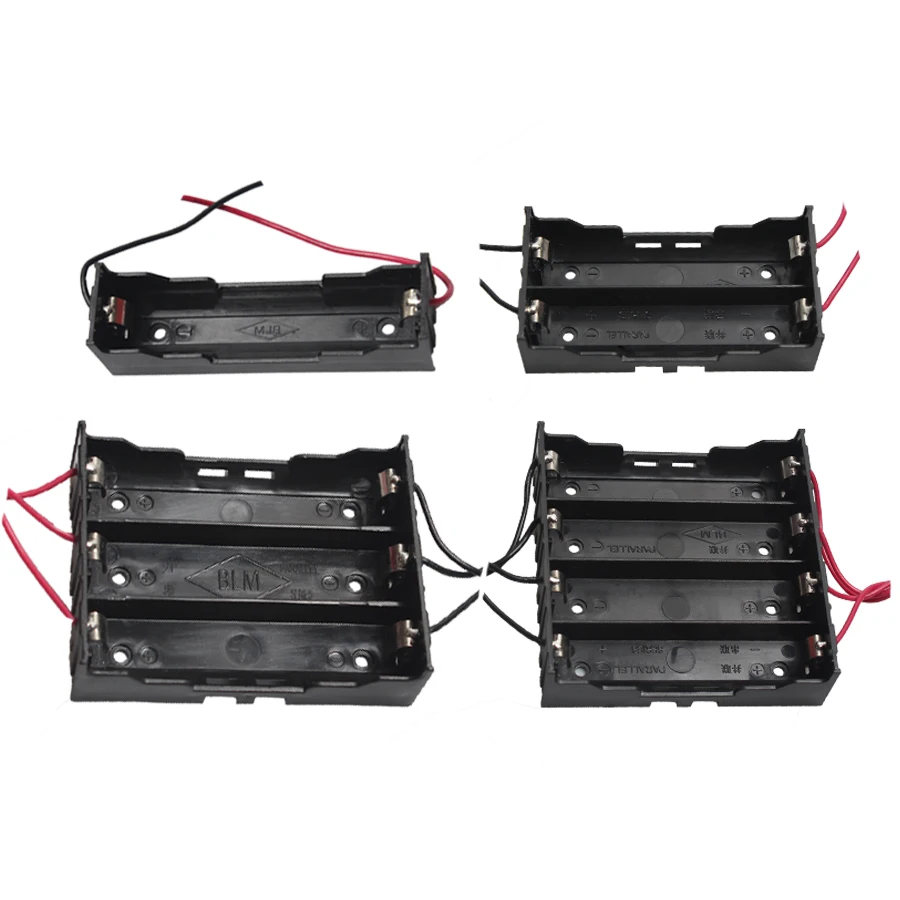 

1Pcs 1x 2x 3x 4x Parallel Battery Box With Wire Lead ABS Rechargeable Battery Shell Series Connection DIY Batteries Holder