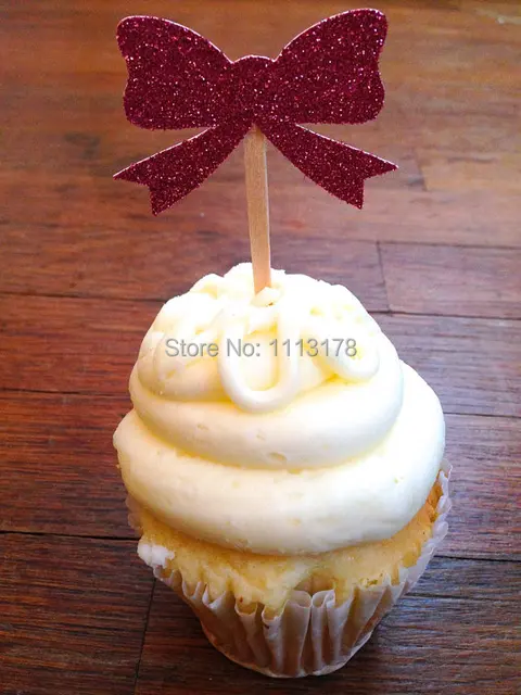 Cheap Bow Cupcake Toppers Gender Reveal Gender Neutral Baby Shower