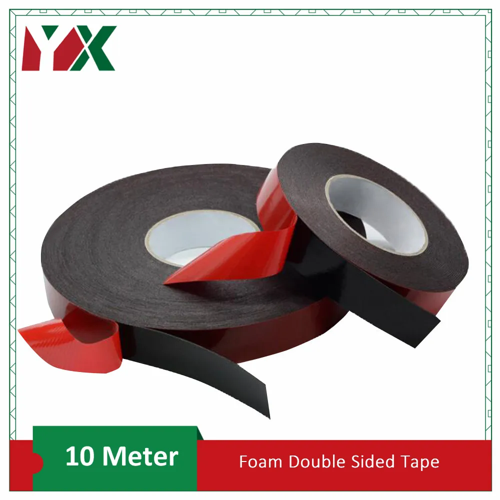 

2 Rolls 10M Double Sided Foam Tape Self Adhesive Pad Strong Double Faced Adhesive Tape For Car Trim Home Multi-Purpose Craft