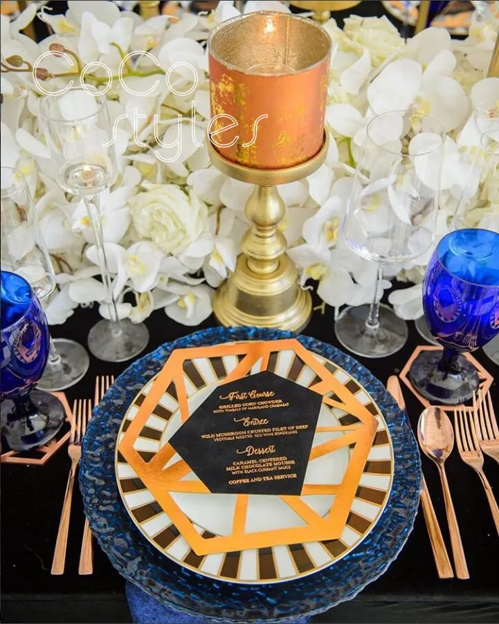 Cocostyles персонализированные таинственный лазерная резка карта меню и карточный стол с Золотая фольга печать в винтажном стиле для свадебных приглашений