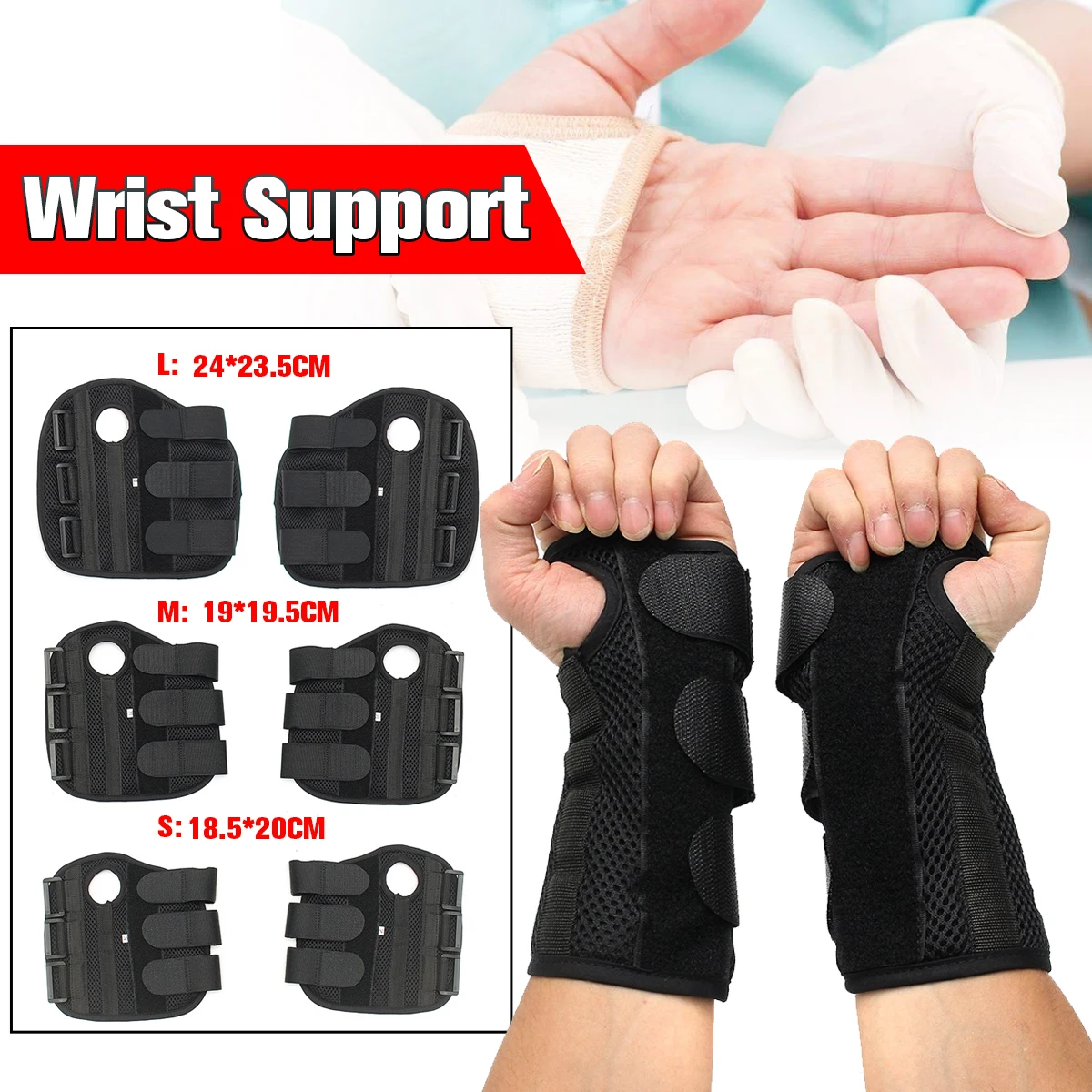 

New Arrival Splint Sprains Arthritis Bracer Belt Carpal Tunnel Hand Wrist Support Brace Useful Breathable Mesh Bandage Wrist