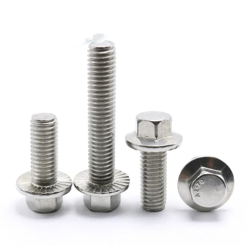 

AXK GB5787 A2-70 M10 M12*1.25*12-100 8.8 grade blue and white zinc hexagonal fine tooth flange screw