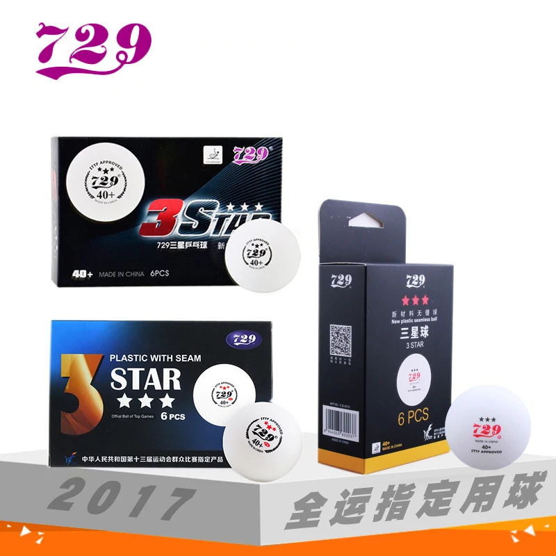 

729 Friendship 3-Star Seamless seamed 40+ Plastic Table Tennis Balls New Material ITTF APPROVED Poly Ping Pong Balls