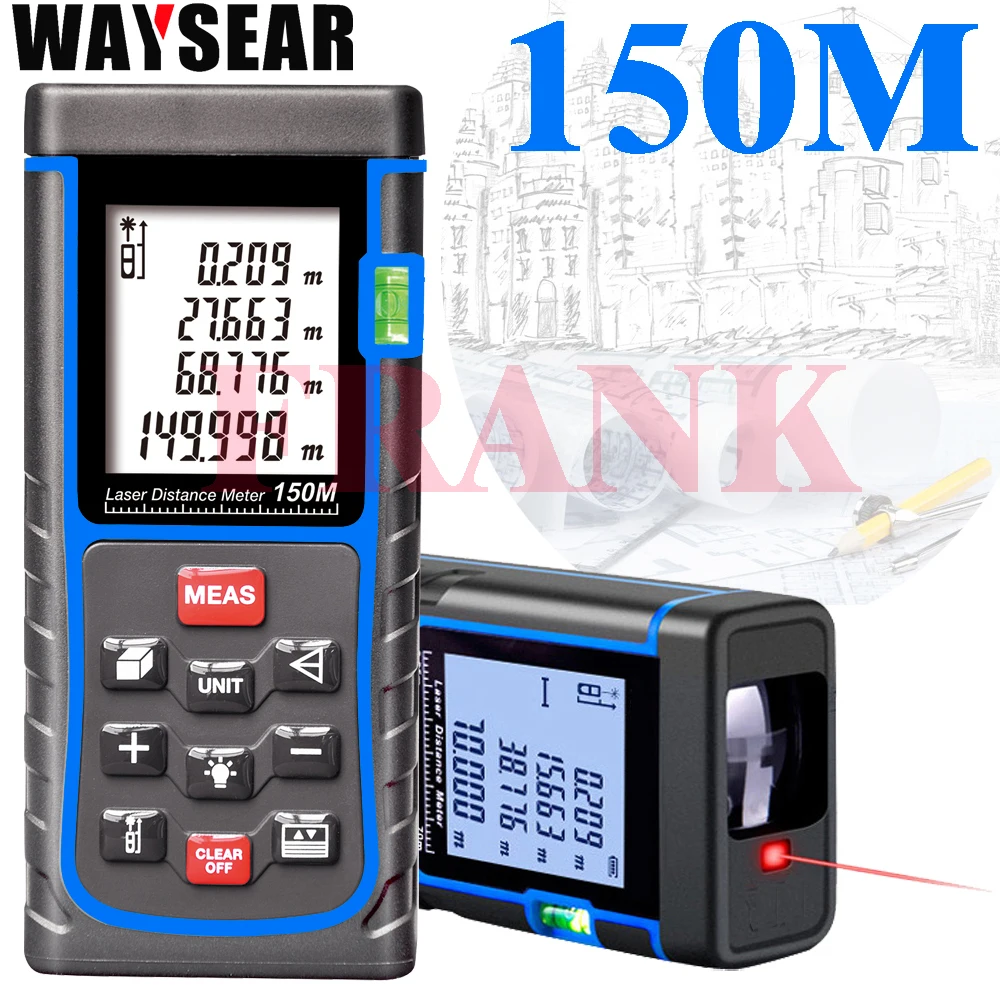 Industry standard Laser Rangefinder 150 M Meter laser Distance Meter Digital Range Finder Tape Area-volume-Angle Tester tool Industry standard Laser Rangefinder 150 M Meter laser Distance Meter Digital Range Finder Tape Area-volume-Angle Tester tool