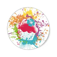 3,8 см пользовательский цвет пирожного для фотосъемки в стиле гранж с изображением радуги популярные классические круглых наклеек