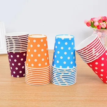 

New Colorful Eco-friendly Polka Dot Paper Cups Tableware Decoration Cups Halloween Birthday Party Supplies
