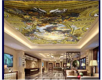 

Customized 3d wallpaper 3d ceiling wallpaper murals European classical bright heaven zenith mural ceiling decoration