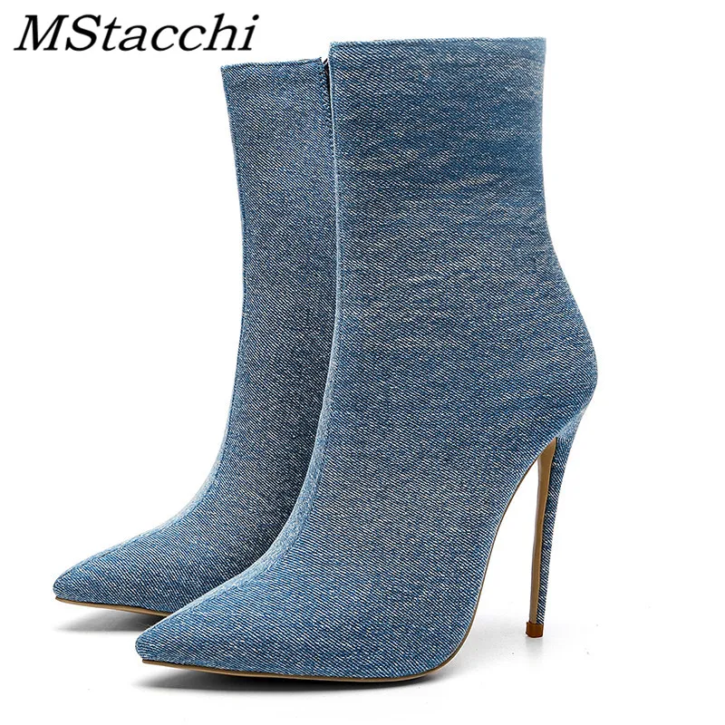 blue denim boots ladies