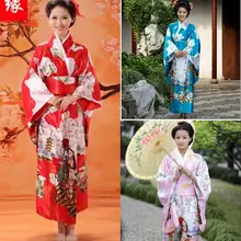 Горячее предложение традиционный японский платье womwen женские туфли на плоской подошве шелковое кимоно в винтажном стиле платье юката кимоно Оби платье традиционное японское кимоно