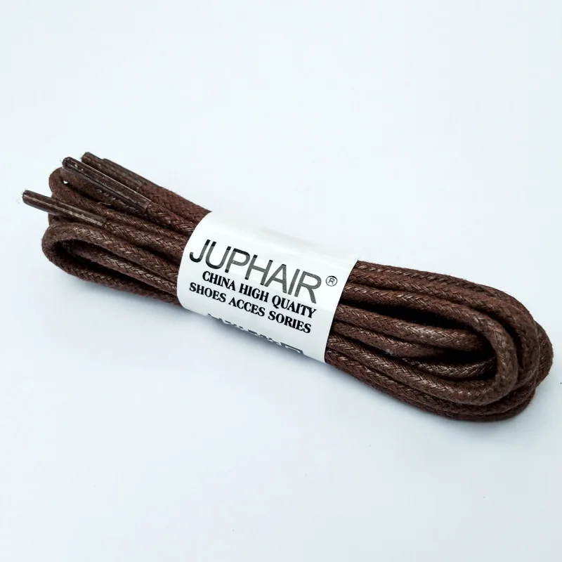 JUP1-12 Pair Brown Rounds Cotton Lace Sport Unisex Sneaker Martin Boots Strap String Leather Cord Shoelaces Waxed Shoes Strings 