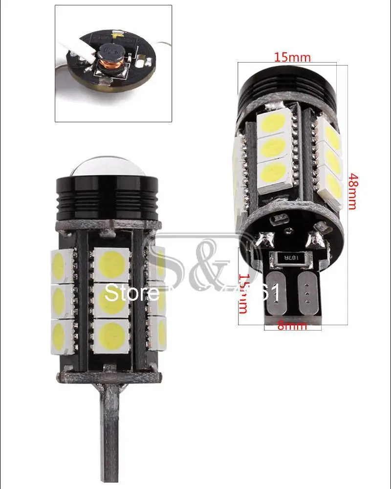 T15 LED Canbus без ошибок COB лампы супер ярсветодиодный ОД 921 912 W16W светодиодный ные