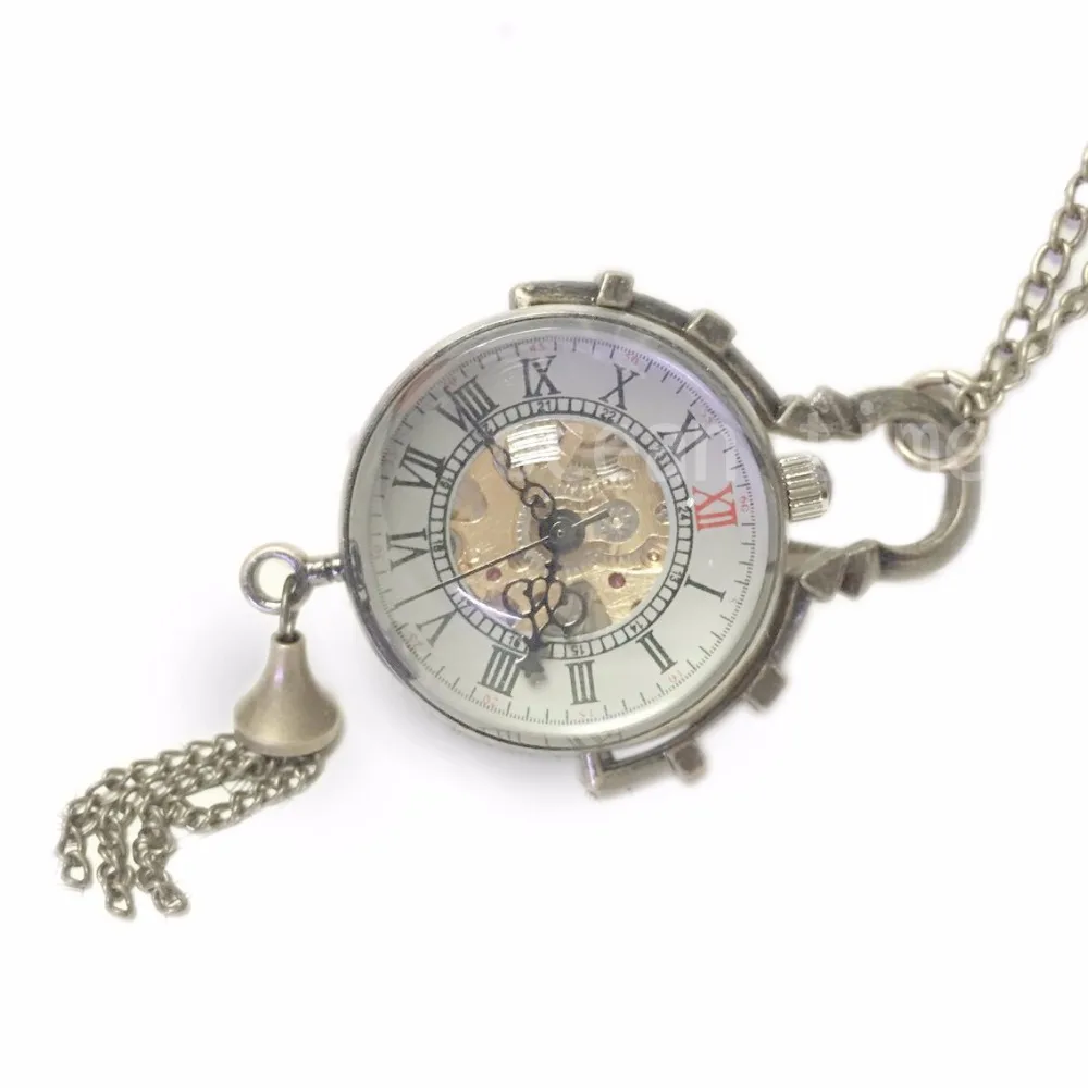 Crystal Women Lady Pendant Watches Hand Winding Mechanical Pocket