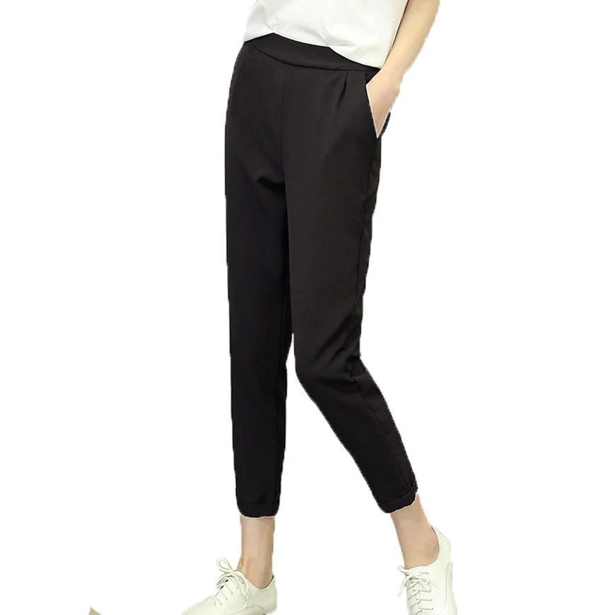 ZYFPGS 2019 Summer Hot Women's Pencil Straight Casual Pants Loose Nine Pants Black Classic Elegant Basic Sales Leader Z0710 ZYFPGS 2019 Summer Hot Women's Pencil Straight Casual Pants Loose Nine Pants Black Classic Elegant Basic Sales Leader Z0710