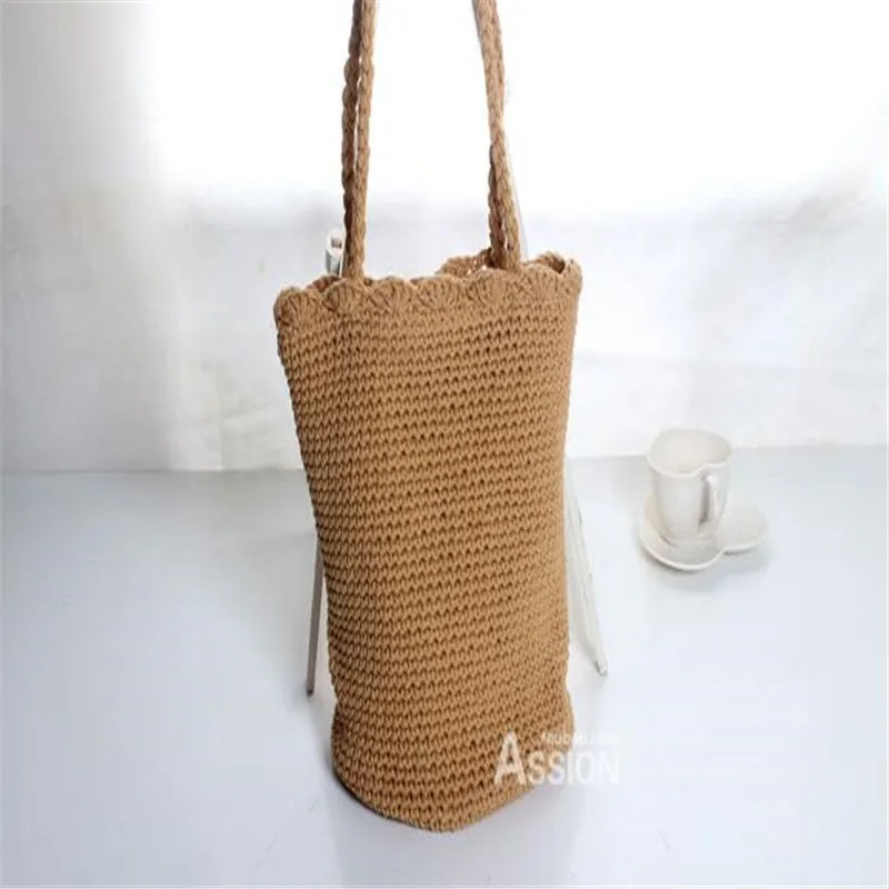 

Single shoulder large capacity straw woven bag women's summer cotton woven leisure comfortable beach beach resort bag