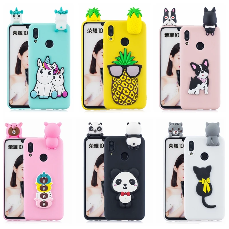 

honor 10 Lite Phone Case for Huawei P Smart 2019 Cover DIY 3D Dog Unicorn Panda Silicone Case on Funda Huawei Honor 10 Lite Case