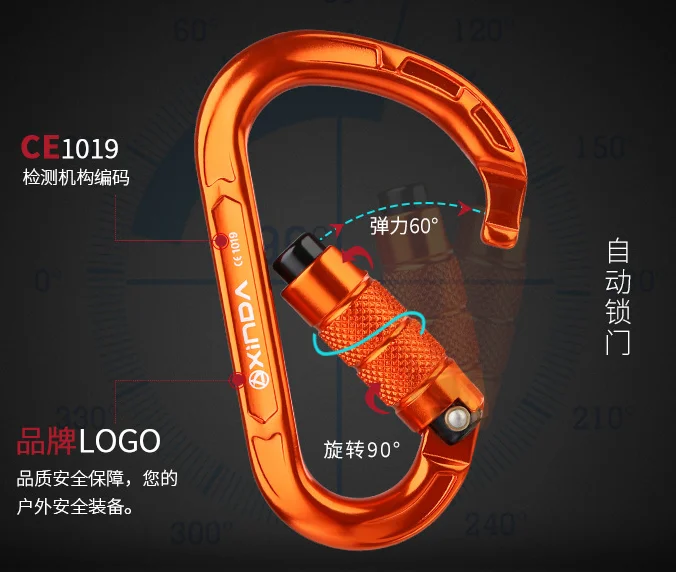 Оборудование для скалолазания на открытом воздухе быстро висящая Пряжка альпинистский замок HMS безопасная Пряжка тип груша главный замок